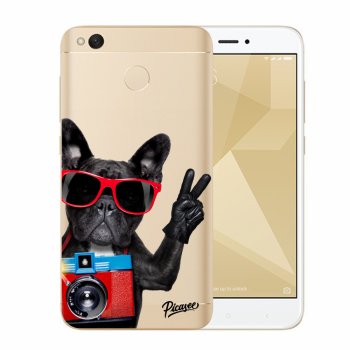 Picasee átlátszó szilikon tok az alábbi mobiltelefonokra Xiaomi Redmi 4X Global - French Bulldog