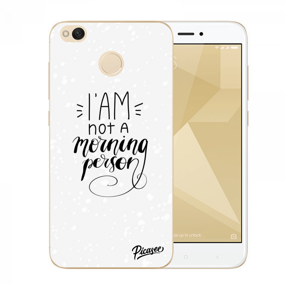 Picasee átlátszó szilikon tok az alábbi mobiltelefonokra Xiaomi Redmi 4X Global - I am not a morning person