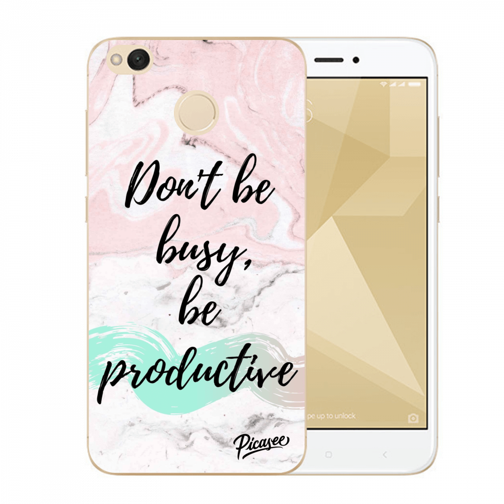 Picasee átlátszó szilikon tok az alábbi mobiltelefonokra Xiaomi Redmi 4X Global - Don't be busy, be productive