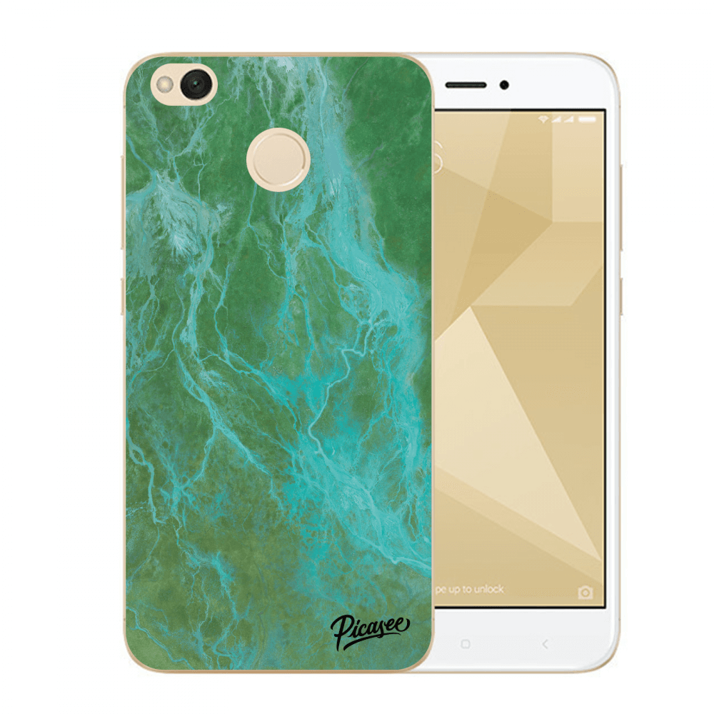 Picasee műanyag átlátszó tok az alábbi mobiltelefonokra Xiaomi Redmi 4X Global - Green marble