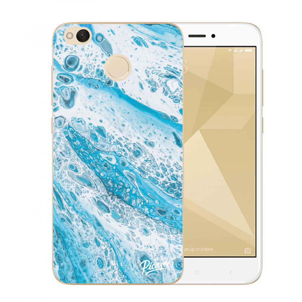Picasee műanyag átlátszó tok az alábbi mobiltelefonokra Xiaomi Redmi 4X Global - Blue liquid