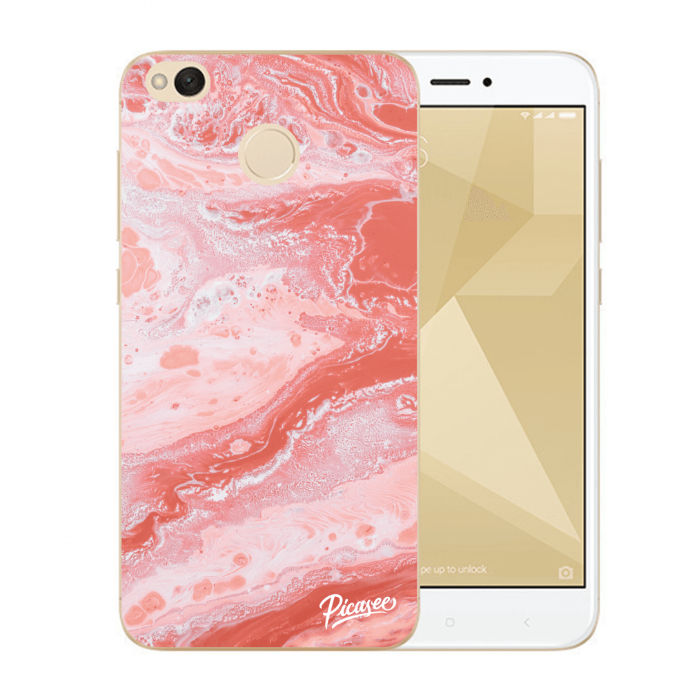 Picasee átlátszó szilikon tok az alábbi mobiltelefonokra Xiaomi Redmi 4X Global - Red liquid