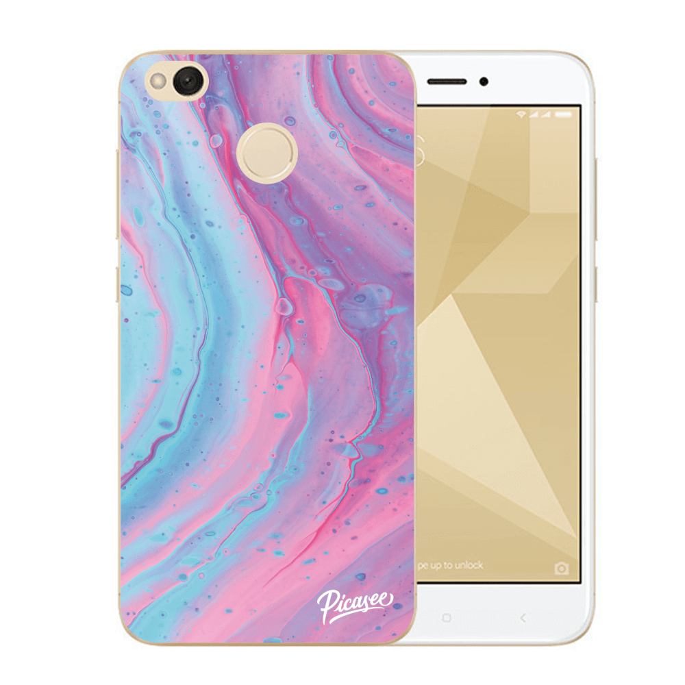 Picasee átlátszó szilikon tok az alábbi mobiltelefonokra Xiaomi Redmi 4X Global - Pink liquid