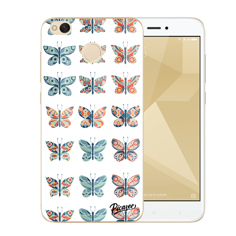 Picasee műanyag átlátszó tok az alábbi mobiltelefonokra Xiaomi Redmi 4X Global - Butterflies