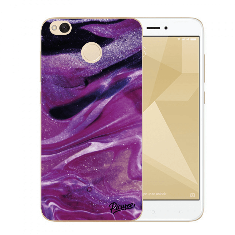 Picasee átlátszó szilikon tok az alábbi mobiltelefonokra Xiaomi Redmi 4X Global - Purple glitter