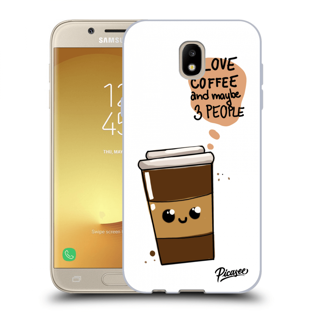 Picasee fekete szilikon tok az alábbi mobiltelefonokra Samsung Galaxy J5 2017 J530F - Cute coffee