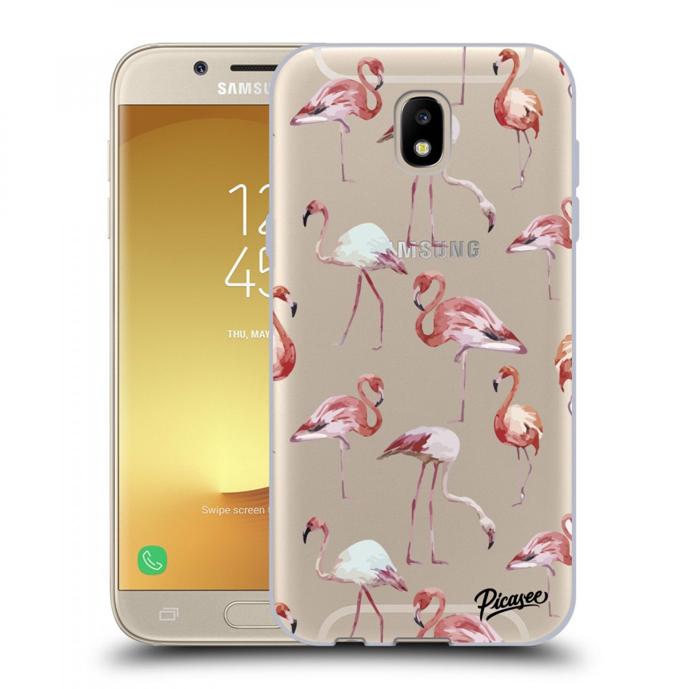 Picasee átlátszó szilikon tok az alábbi mobiltelefonokra Samsung Galaxy J5 2017 J530F - Flamingos
