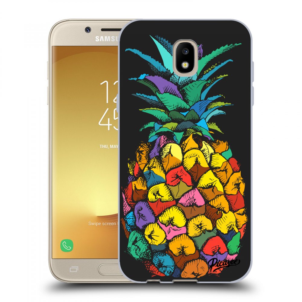 Picasee fekete szilikon tok az alábbi mobiltelefonokra Samsung Galaxy J5 2017 J530F - Pineapple