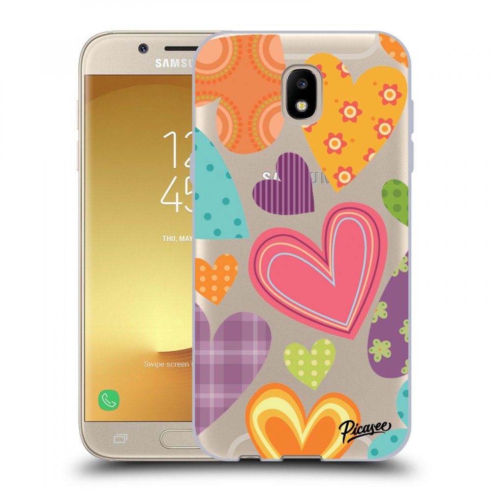 Picasee átlátszó szilikon tok az alábbi mobiltelefonokra Samsung Galaxy J5 2017 J530F - Colored heart