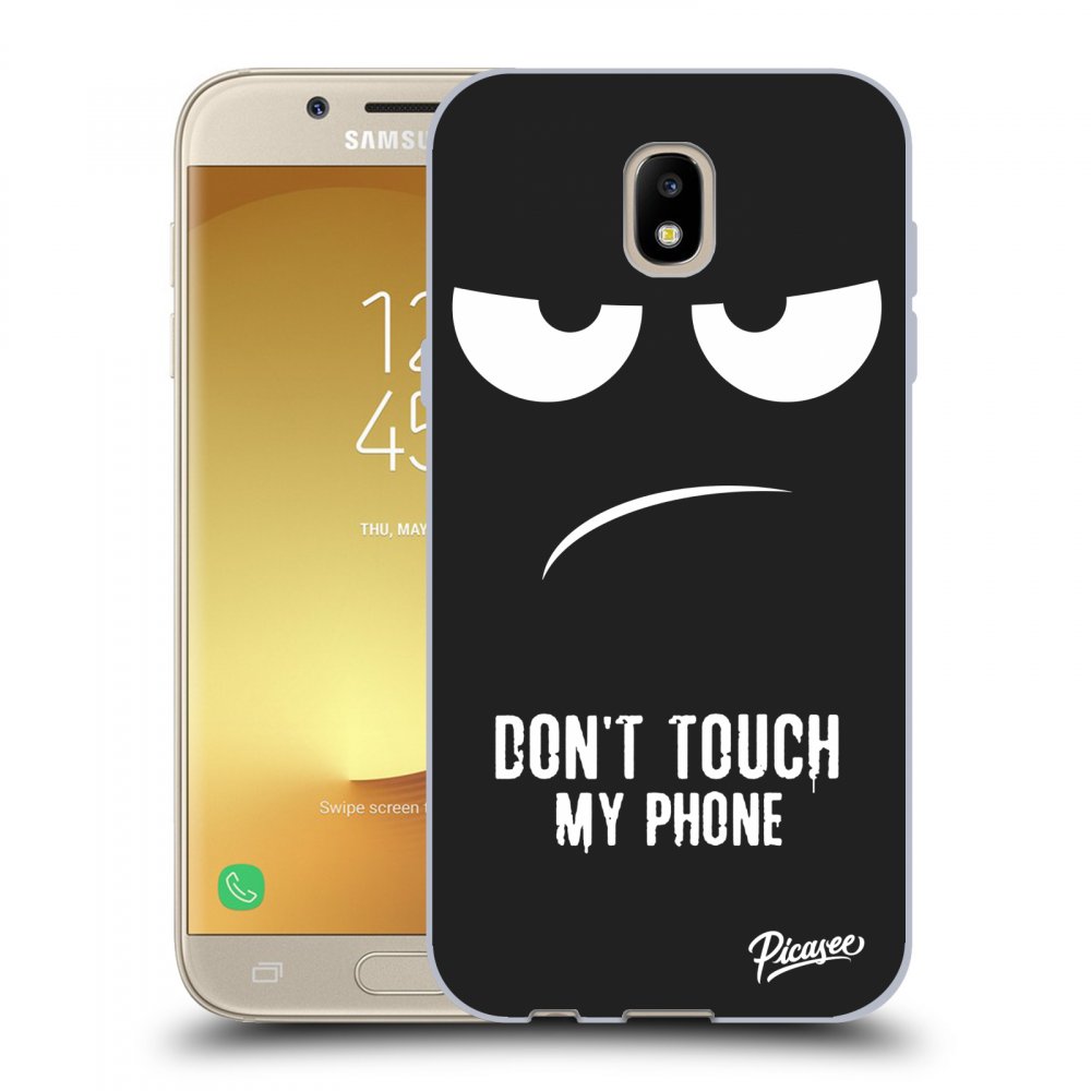 Picasee fekete szilikon tok az alábbi mobiltelefonokra Samsung Galaxy J5 2017 J530F - Don't Touch My Phone