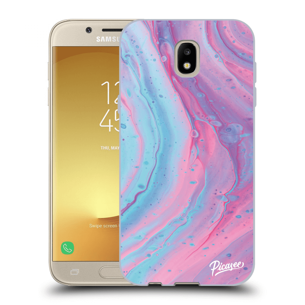 Picasee fekete szilikon tok az alábbi mobiltelefonokra Samsung Galaxy J5 2017 J530F - Pink liquid