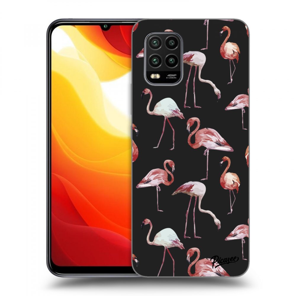 Picasee fekete szilikon tok az alábbi mobiltelefonokra Xiaomi Mi 10 Lite - Flamingos