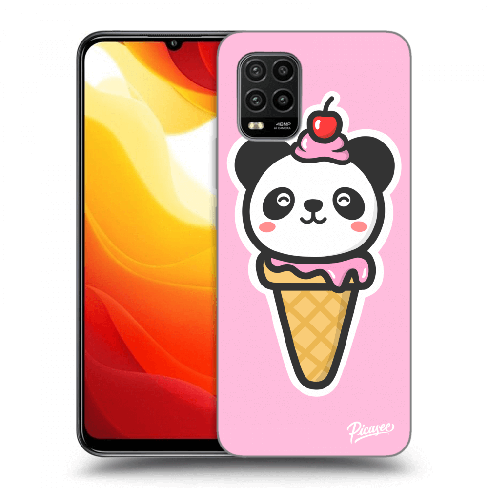 Picasee fekete szilikon tok az alábbi mobiltelefonokra Xiaomi Mi 10 Lite - Ice Cream Panda