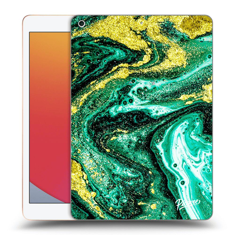 Picasee fekete szilikon tok az alábbi táblagépre Apple iPad 10.2" 2020 (8. gen) - Green Gold