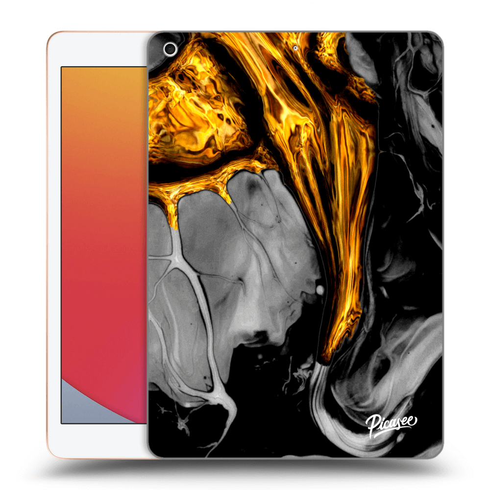 Picasee átlátszó szilikon tok az alábbi táblagépre Apple iPad 10.2" 2020 (8. gen) - Black Gold