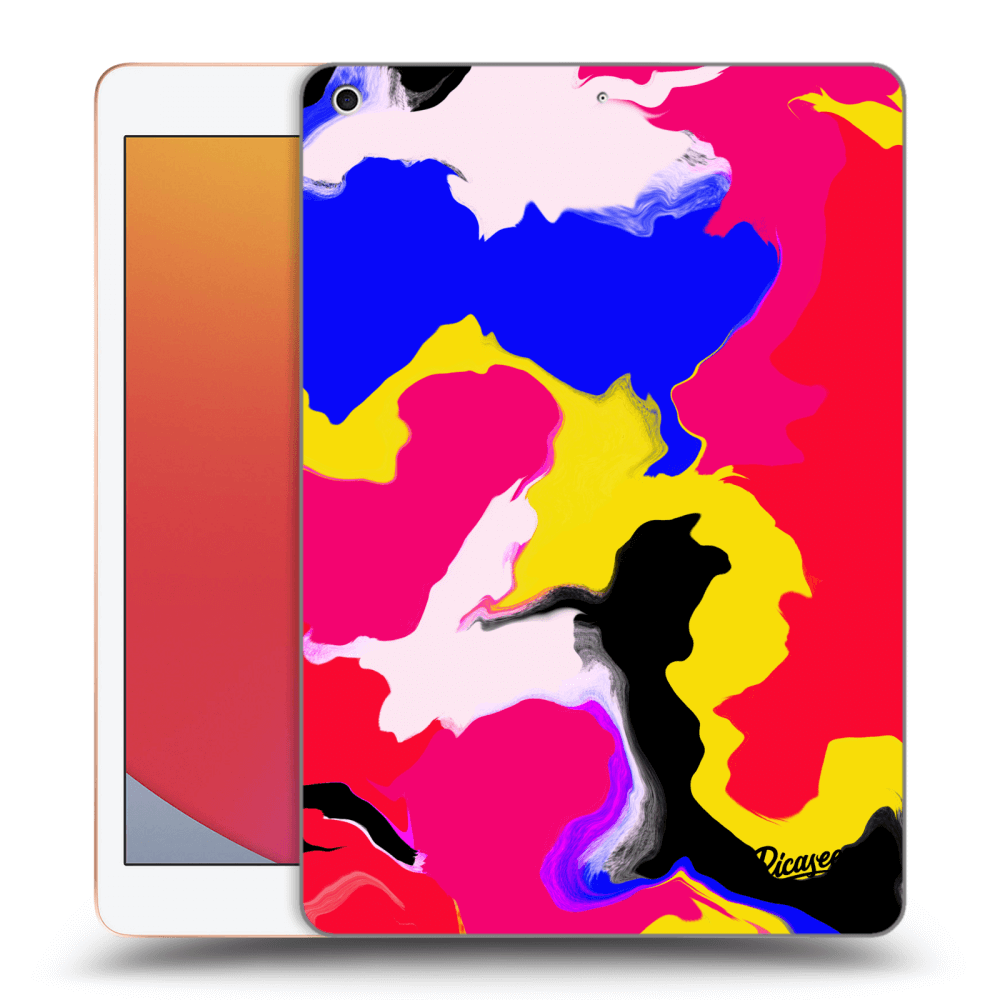 Picasee fekete szilikon tok az alábbi táblagépre Apple iPad 10.2" 2020 (8. gen) - Watercolor