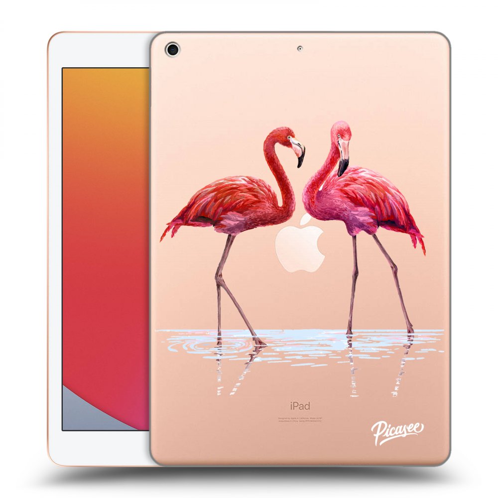 Picasee átlátszó szilikon tok az alábbi táblagépre Apple iPad 10.2" 2020 (8. gen) - Flamingos couple