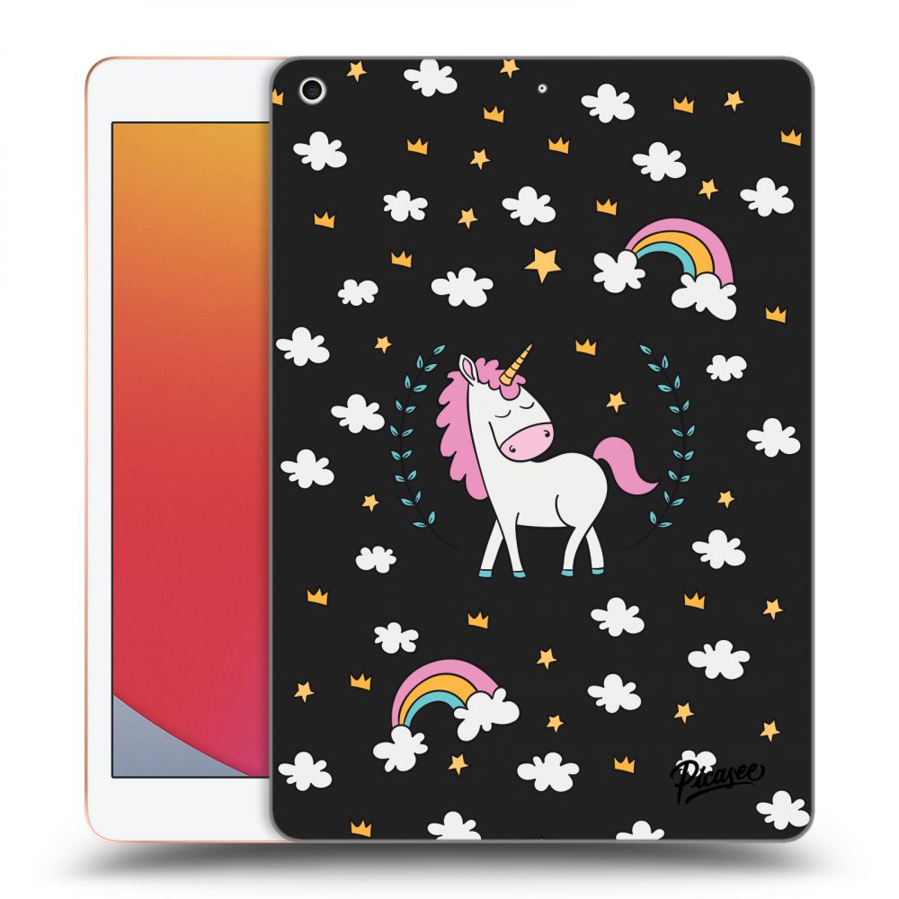 Picasee fekete szilikon tok az alábbi táblagépre Apple iPad 10.2" 2020 (8. gen) - Unicorn star heaven