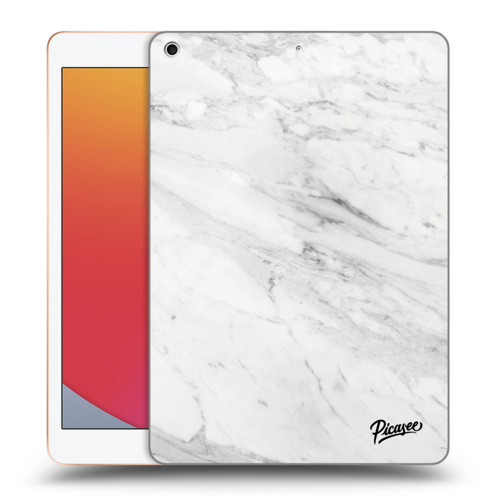 Picasee fekete szilikon tok az alábbi táblagépre Apple iPad 10.2" 2020 (8. gen) - White marble