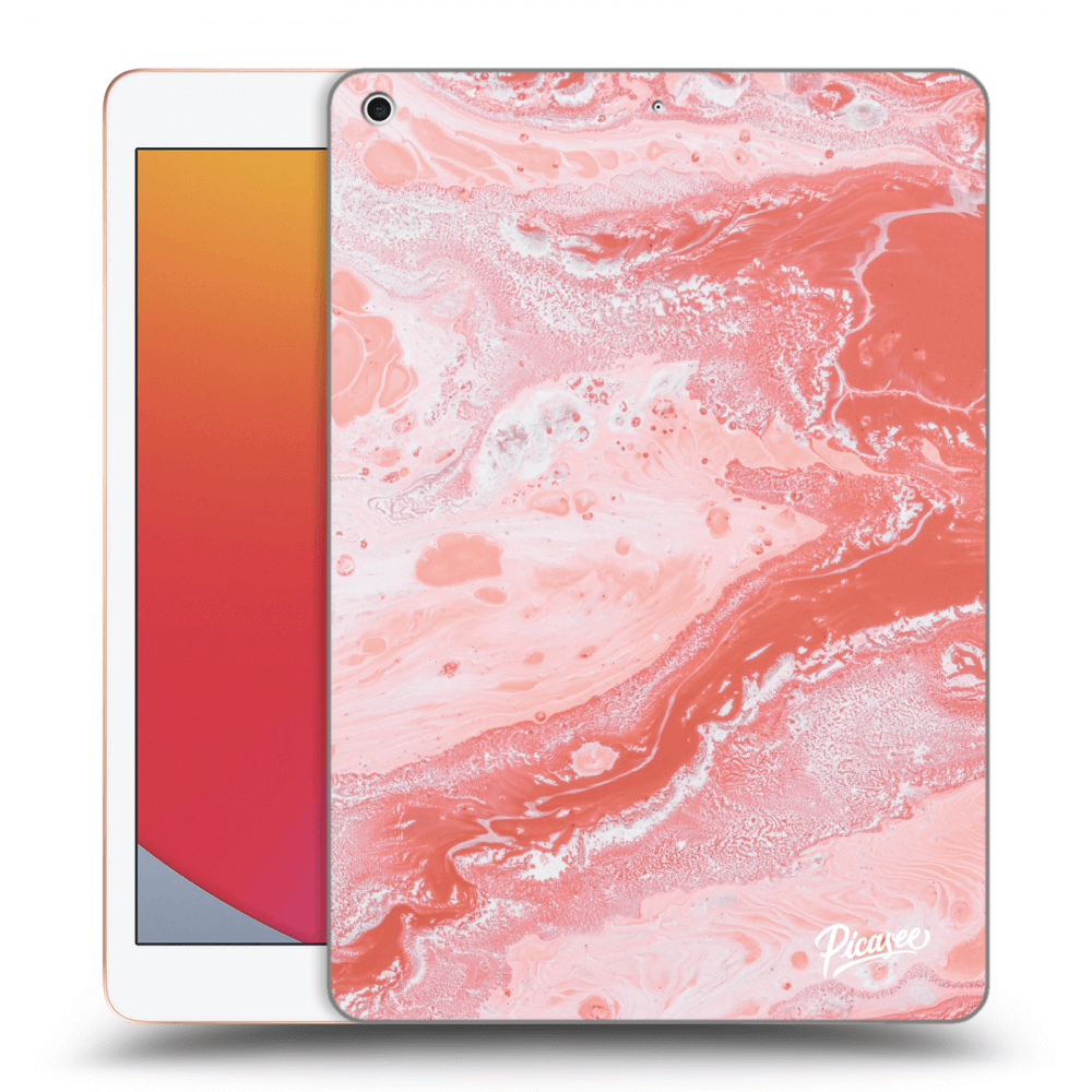 Picasee átlátszó szilikon tok az alábbi táblagépre Apple iPad 10.2" 2020 (8. gen) - Red liquid