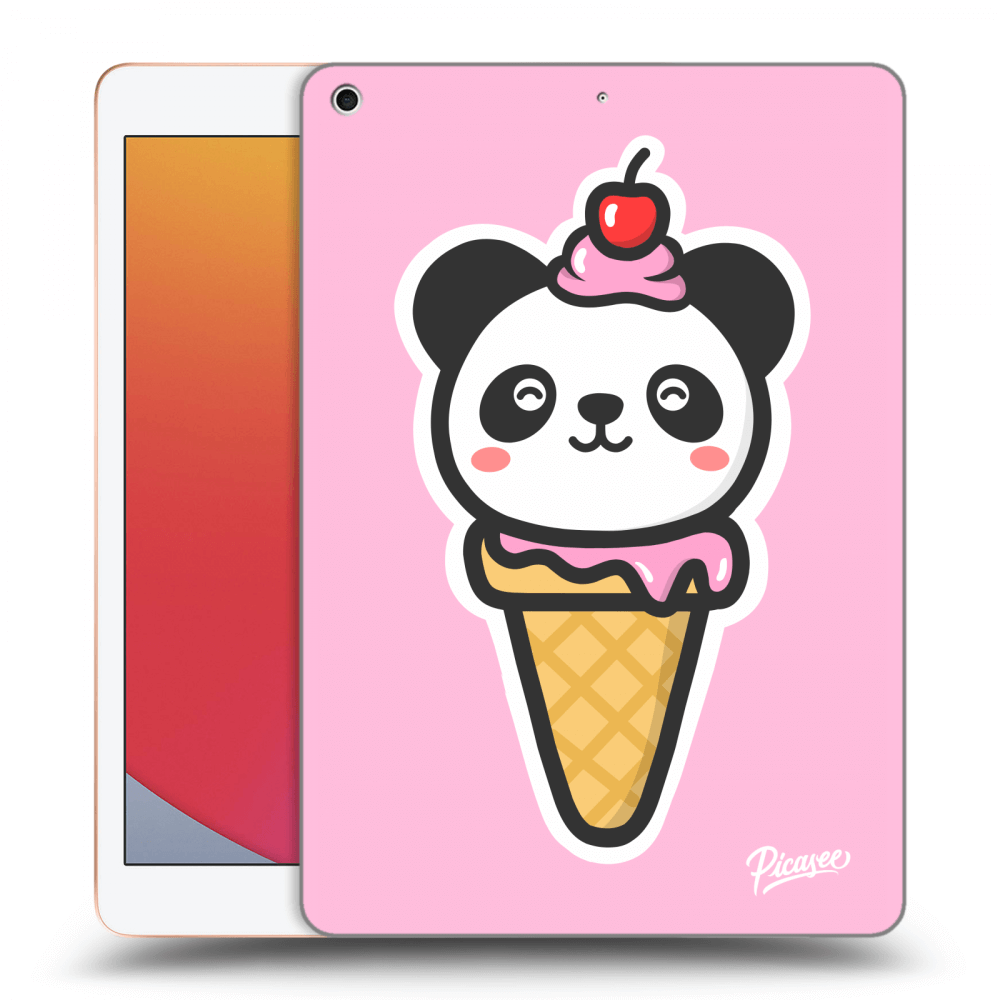 Picasee fekete szilikon tok az alábbi táblagépre Apple iPad 10.2" 2020 (8. gen) - Ice Cream Panda
