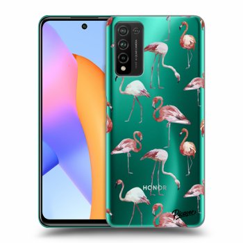 Picasee átlátszó szilikon tok az alábbi mobiltelefonokra Honor 10X Lite - Flamingos