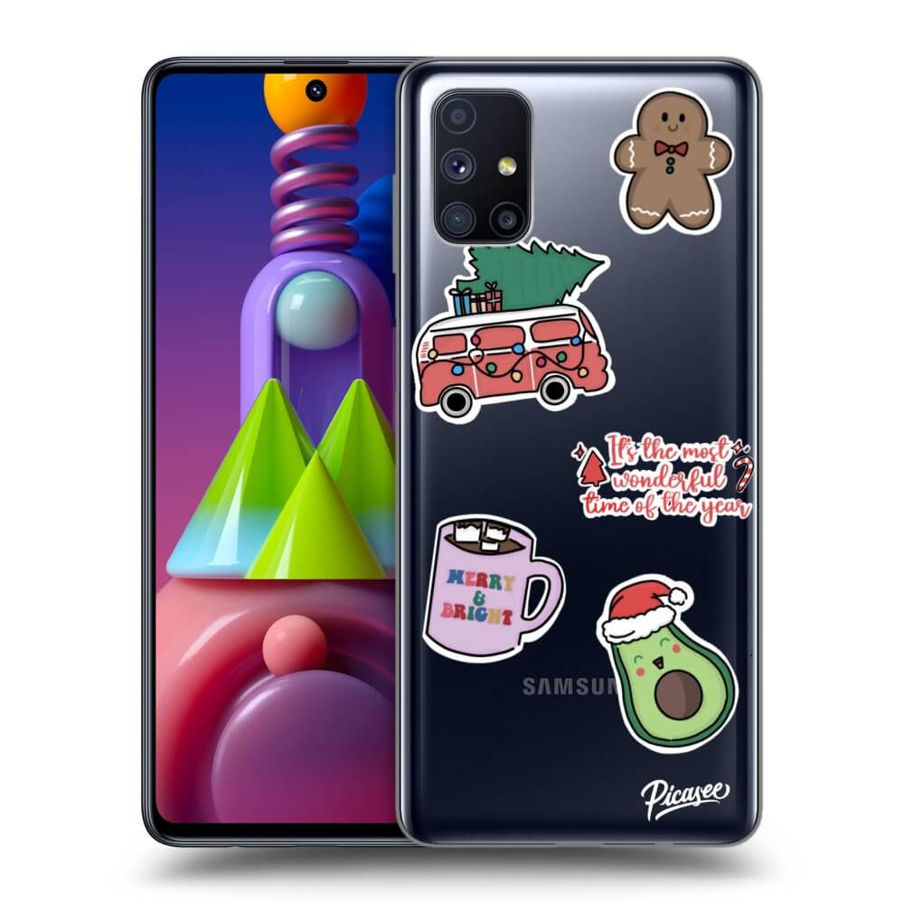 Picasee átlátszó szilikon tok az alábbi mobiltelefonokra Samsung Galaxy M51 M515F - Christmas Stickers