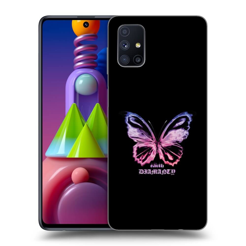 Picasee fekete szilikon tok az alábbi mobiltelefonokra Samsung Galaxy M51 M515F - Diamanty Purple