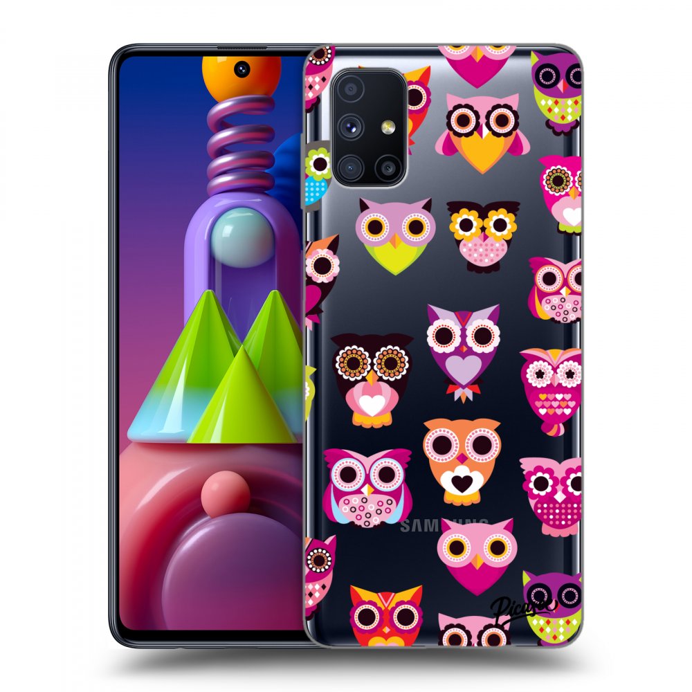 Picasee átlátszó szilikon tok az alábbi mobiltelefonokra Samsung Galaxy M51 M515F - Owls