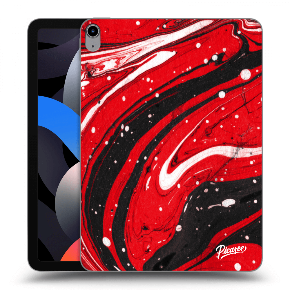 Picasee átlátszó szilikon tok az alábbi táblagépre Apple iPad Air 4 10.9" 2020 - Red black