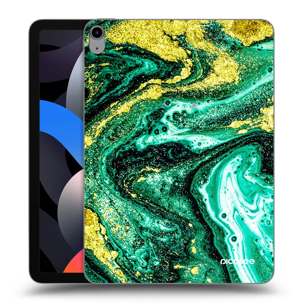 Picasee átlátszó szilikon tok az alábbi táblagépre Apple iPad Air 4 10.9" 2020 - Green Gold