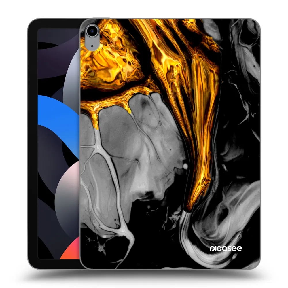 Picasee átlátszó szilikon tok az alábbi táblagépre Apple iPad Air 4 10.9" 2020 - Black Gold
