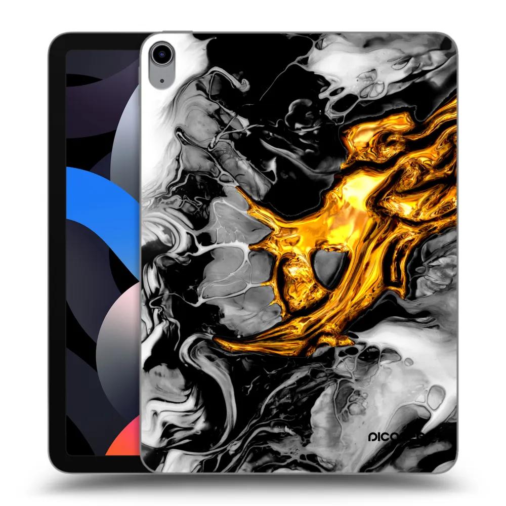 Picasee átlátszó szilikon tok az alábbi táblagépre Apple iPad Air 4 10.9" 2020 - Black Gold 2