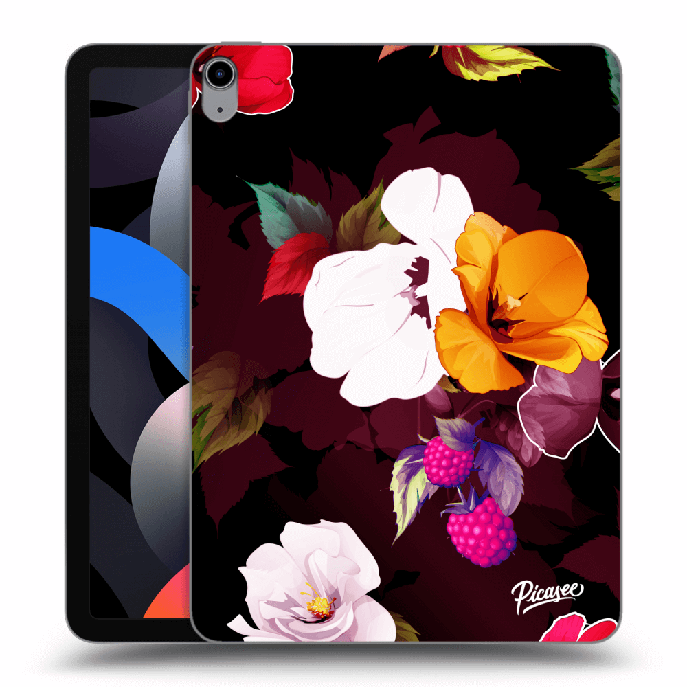 Picasee átlátszó szilikon tok az alábbi táblagépre Apple iPad Air 4 10.9" 2020 - Flowers and Berries
