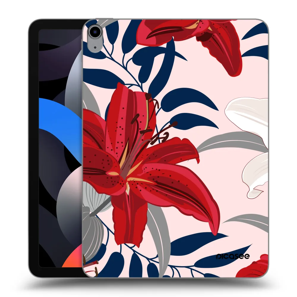 Picasee átlátszó szilikon tok az alábbi táblagépre Apple iPad Air 4 10.9" 2020 - Red Lily