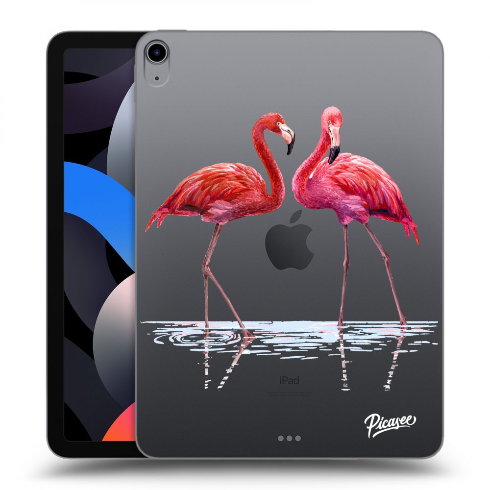 Picasee átlátszó szilikon tok az alábbi táblagépre Apple iPad Air 4 10.9" 2020 - Flamingos couple