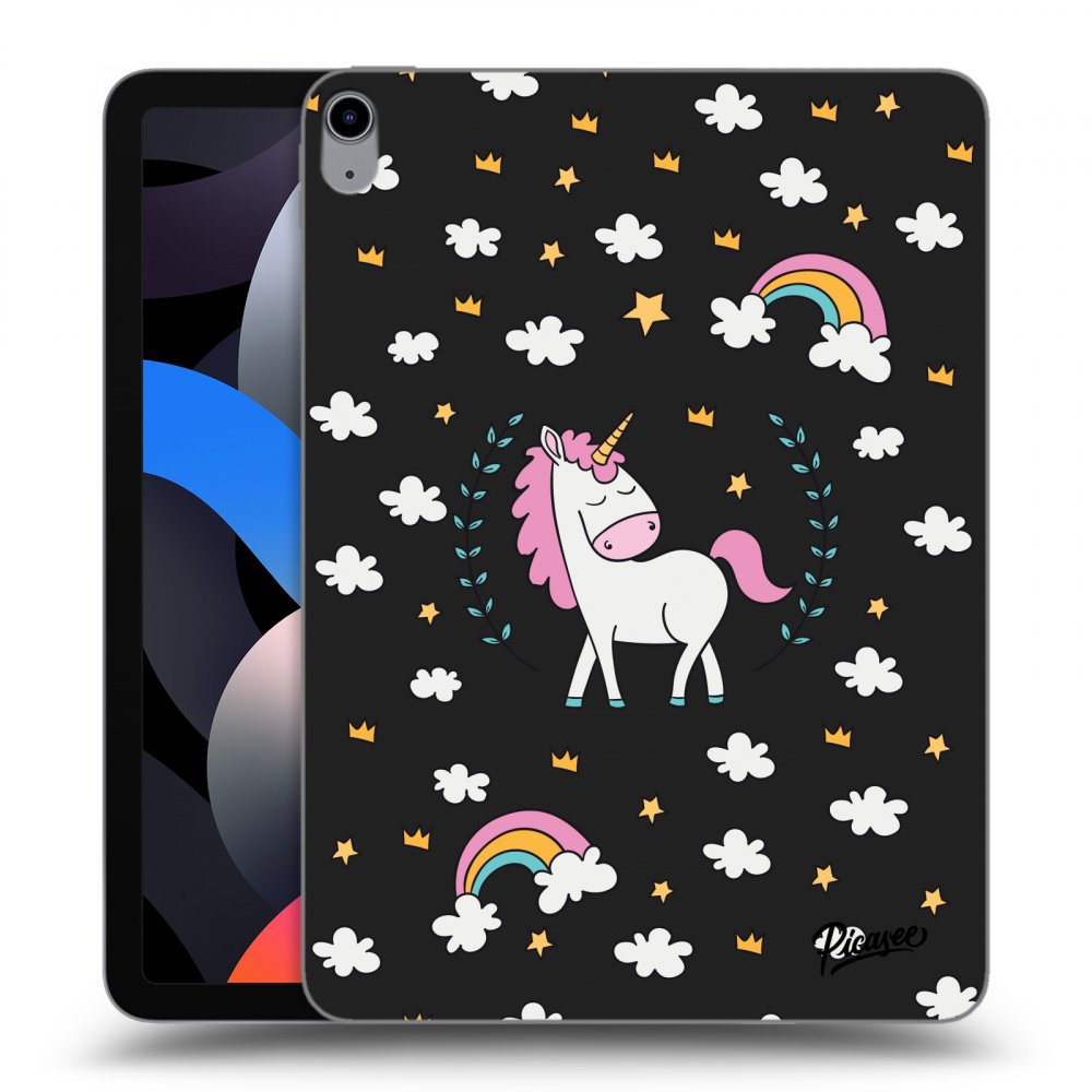 Picasee fekete szilikon tok az alábbi táblagépre Apple iPad Air 4 10.9" 2020 - Unicorn star heaven