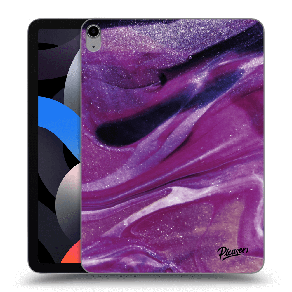 Picasee fekete szilikon tok az alábbi táblagépre Apple iPad Air 4 10.9" 2020 - Purple glitter