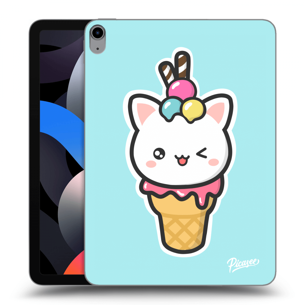 Picasee átlátszó szilikon tok az alábbi táblagépre Apple iPad Air 4 10.9" 2020 - Ice Cream Cat