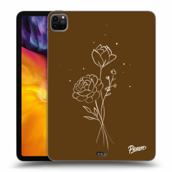 Picasee fekete szilikon tok az alábbi táblagépre Apple iPad Pro 11" 2020 (2.gen) - Brown flowers