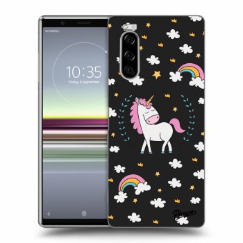 Picasee fekete szilikon tok az alábbi mobiltelefonokra Sony Xperia 5 - Unicorn star heaven