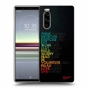 Picasee fekete szilikon tok az alábbi mobiltelefonokra Sony Xperia 5 - Motto life