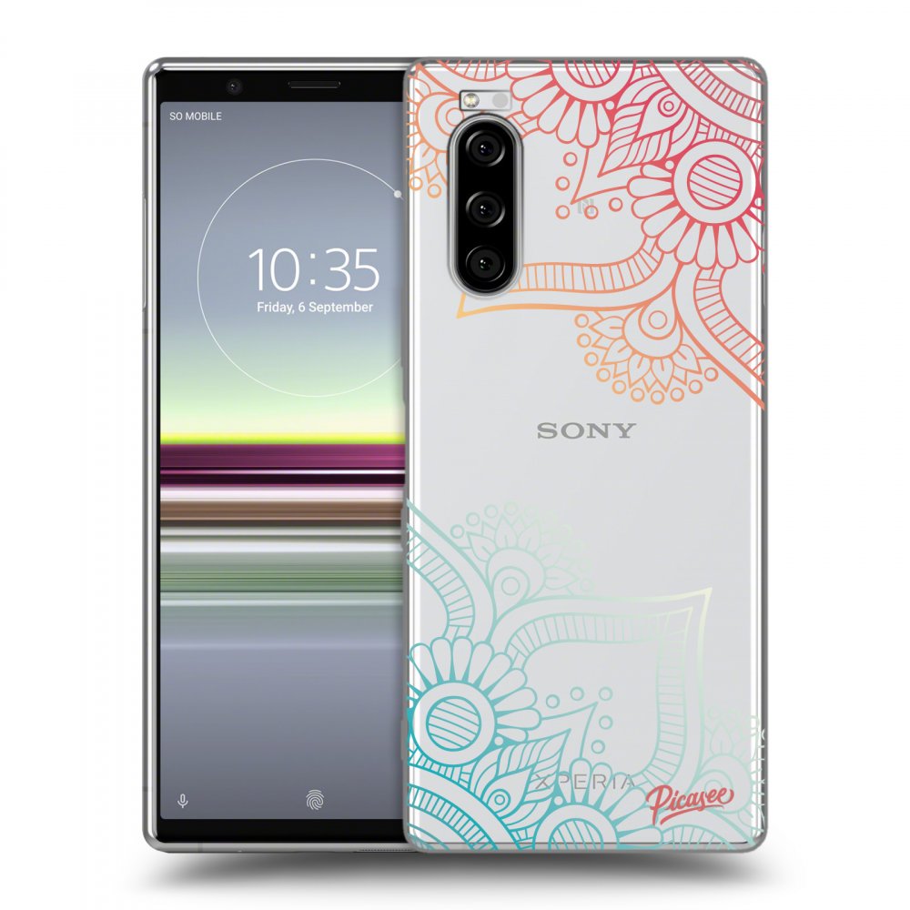 Picasee átlátszó szilikon tok az alábbi mobiltelefonokra Sony Xperia 5 - Flowers pattern