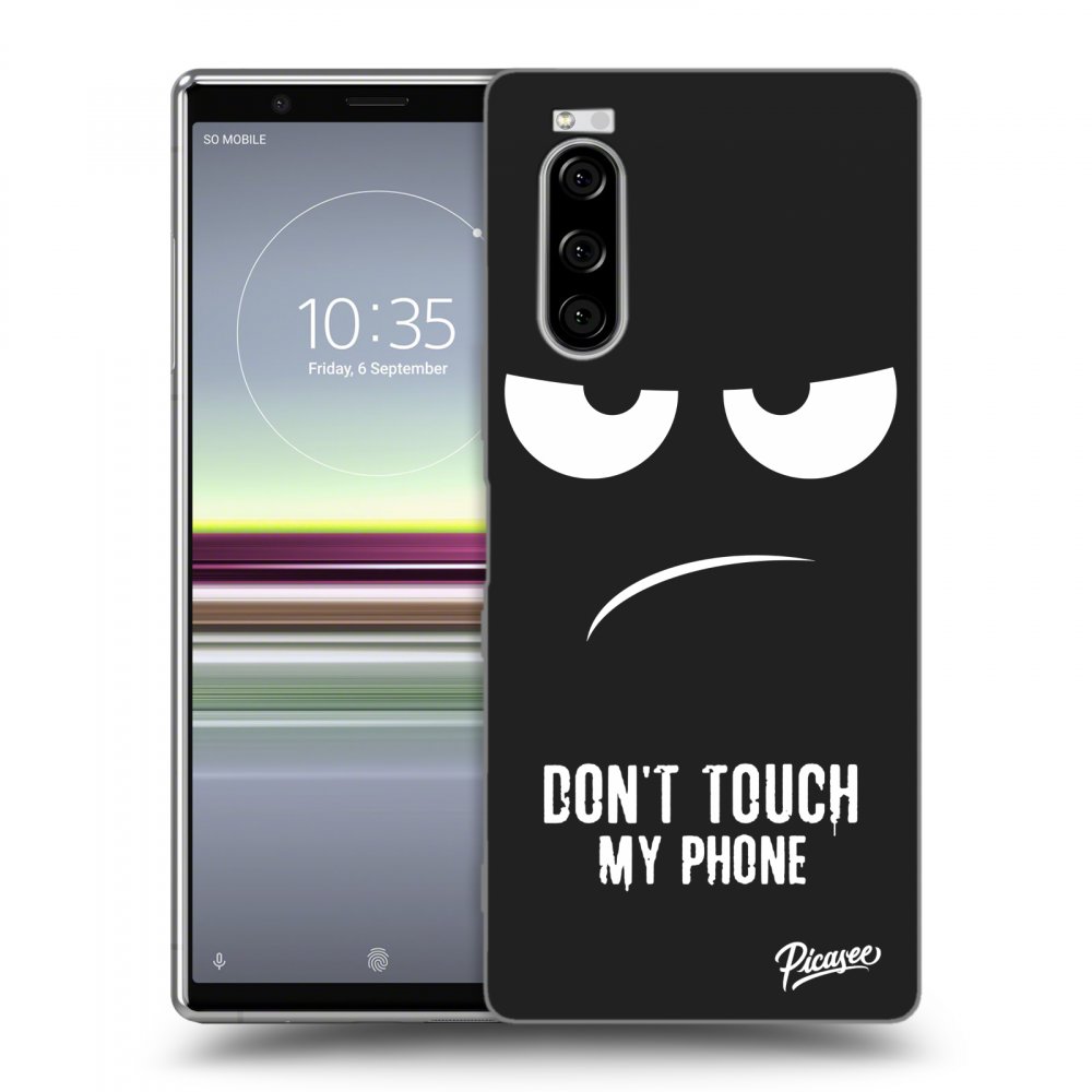 Picasee fekete szilikon tok az alábbi mobiltelefonokra Sony Xperia 5 - Don't Touch My Phone
