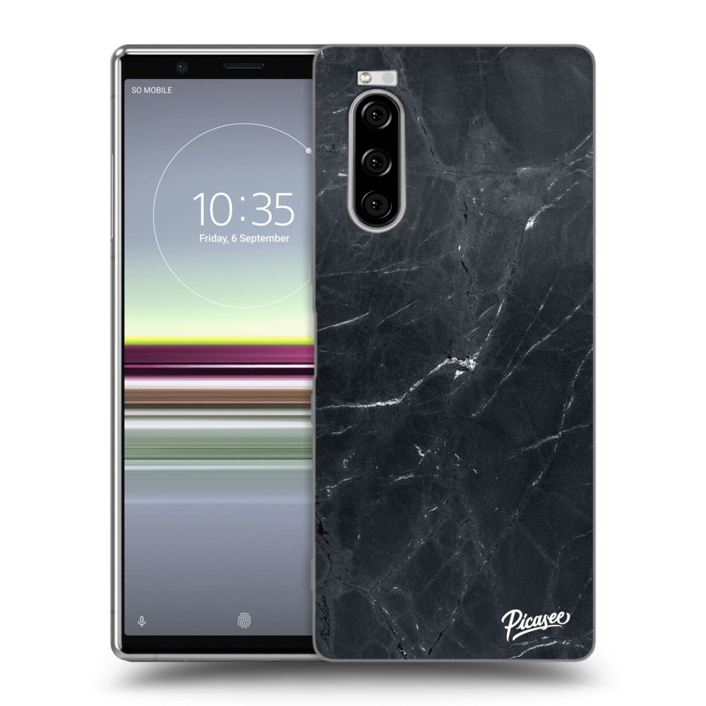 Picasee átlátszó szilikon tok az alábbi mobiltelefonokra Sony Xperia 5 - Black marble