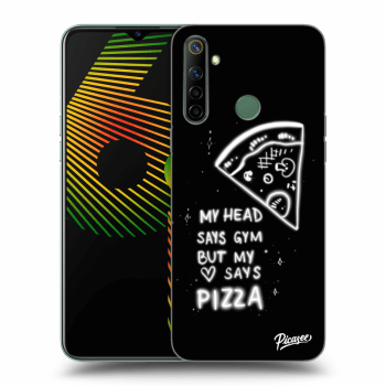 Picasee fekete szilikon tok az alábbi mobiltelefonokra Realme 6i - Pizza