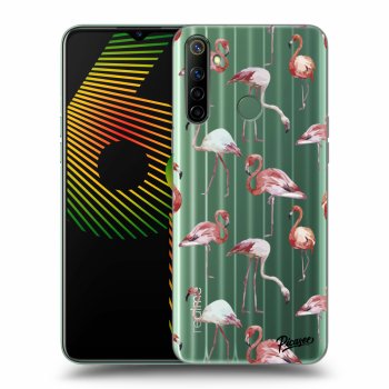 Picasee átlátszó szilikon tok az alábbi mobiltelefonokra Realme 6i - Flamingos