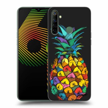 Picasee fekete szilikon tok az alábbi mobiltelefonokra Realme 6i - Pineapple