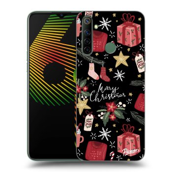 Picasee fekete szilikon tok az alábbi mobiltelefonokra Realme 6i - Christmas