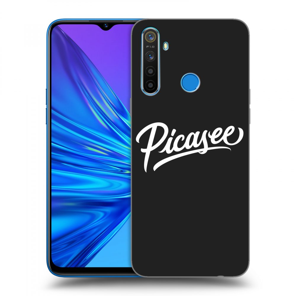 Picasee fekete szilikon tok az alábbi mobiltelefonokra Realme 5 - Picasee - White